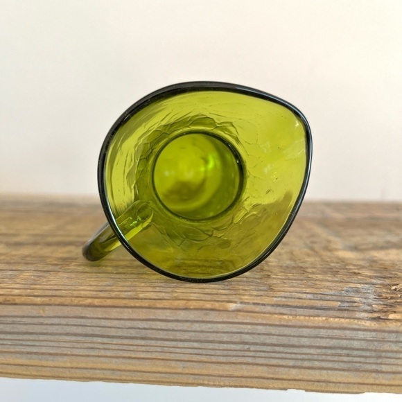 green crackle art glass pitcher mini - Picture 2 of 4